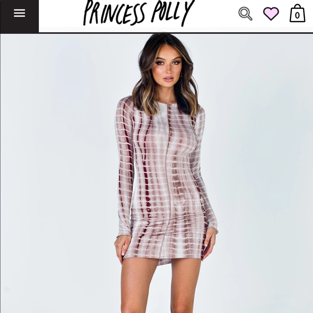 JOANI TIE DYE MINI DRESS BROWN